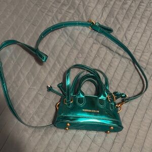 Metallic Green Mini Crossbody Bag